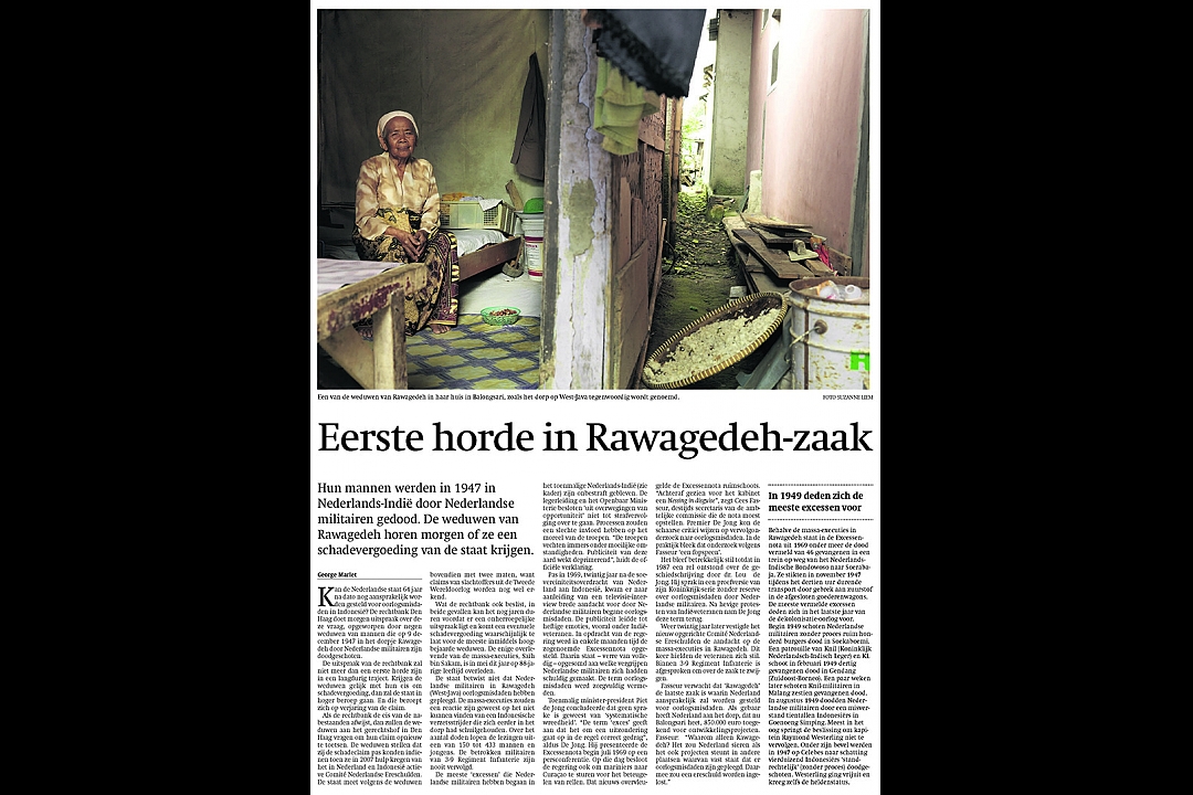 Trouw, September 13th 2011: First hurdle in Rawagedeh-case